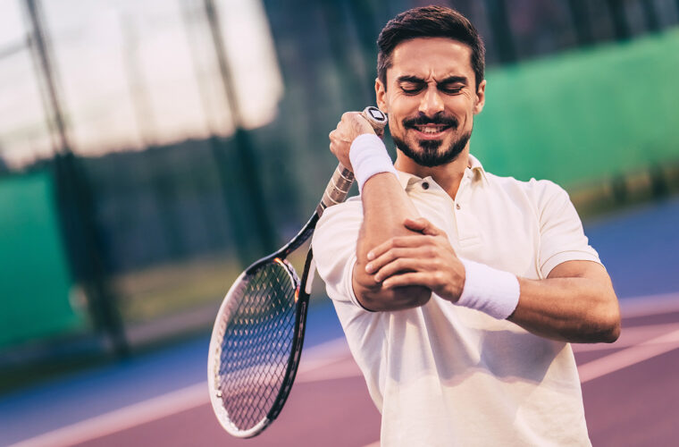 Tennis player with painful elbow.